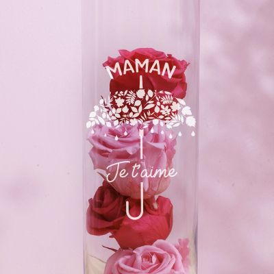 Vase personnalisé cylindrique - Je t'aime