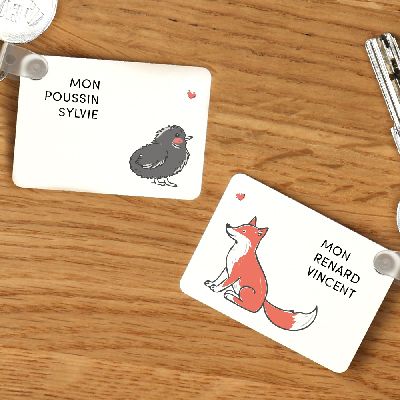 Duo de porte clés personnalisés - Couple d'animaux