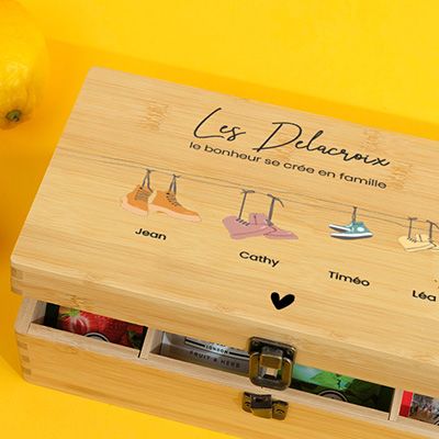 Boîte à thé personnalisée - Famille Chaussures