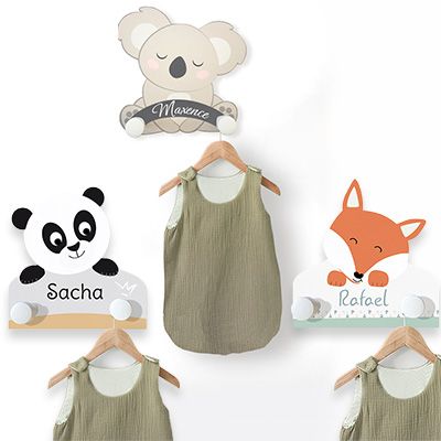 Portemanteau enfant - Renard, panda ou koala