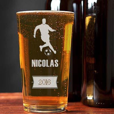 Verre à bière personnalisé prénom - Foot