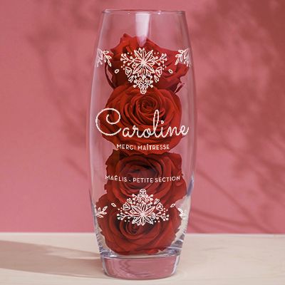 Vase personnalisé ovale - Fleurs
