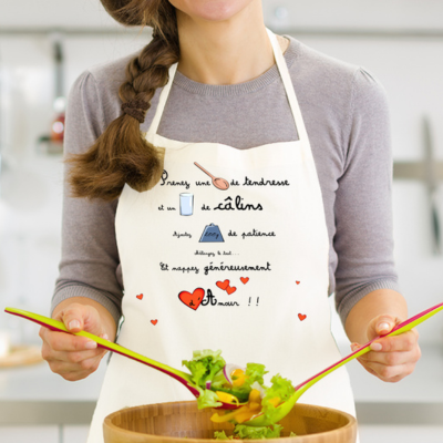 Tablier blanc - Recette d'amour