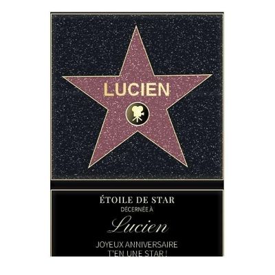 Affiche etoile de star personnalisée pour un Lucien