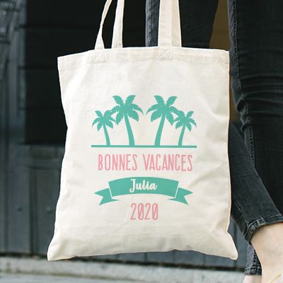 Tote bag personnalisé - Collection Été Palmier