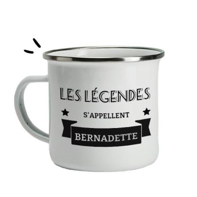 Mug émaillé légende personnalisé pour une Bernadette