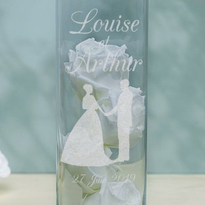 Vase personnalisé cylindrique - Mariage