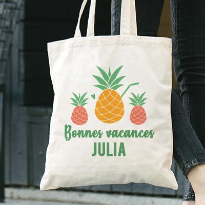 Tote bag personnalisé - Collection Été Ananas