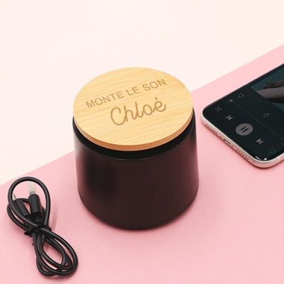Enceinte bluetooth gravée Personnalisable - Prénom et Message