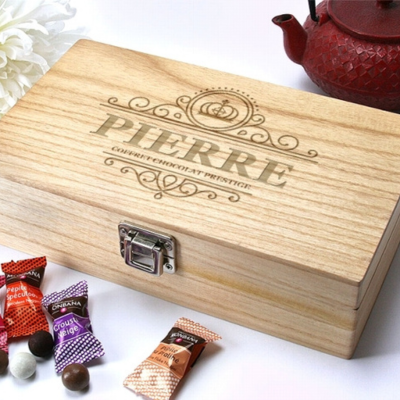 Coffret gravé Prestige de chocolats Monbana