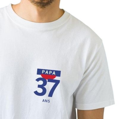 T-shirt blanc homme pastis papa 37 ans