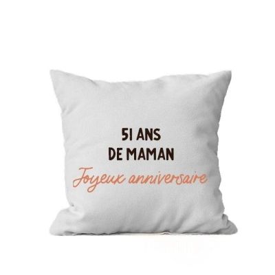 Coussin message maman 51 ans