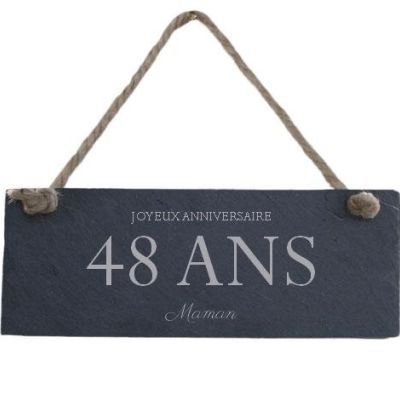 Plaque de porte en ardoise famille maman 48 ans