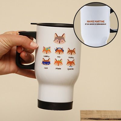 Mug isotherme personnalisé - Mamie Renard et sa meute