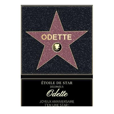 Affiche etoile de star personnalisée pour une Odette
