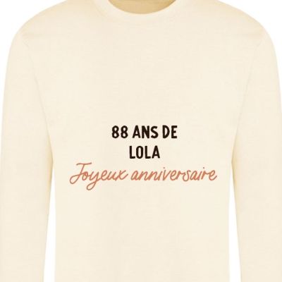 Sweat message personnalisable femme 88 ans