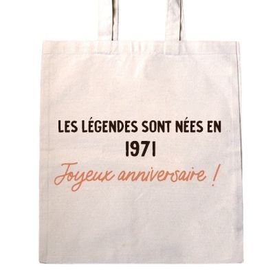Tote bag message générique année 1971
