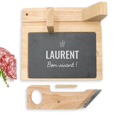 Guillotine à saucisson personnalisée pour un Laurent