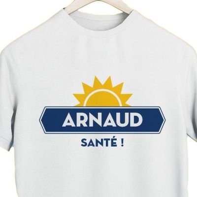 T-shirt blanc homme personnalisé pour un Arnaud