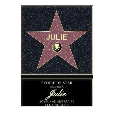 Affiche etoile de star personnalisée pour une Julie