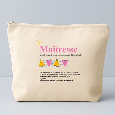 Trousse en coton personnalisée - Définition Maitresse