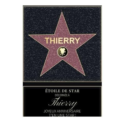 Affiche etoile de star personnalisée pour un Thierry