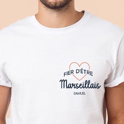 Tee shirt personnalisé homme - Fier d'être Marseillais