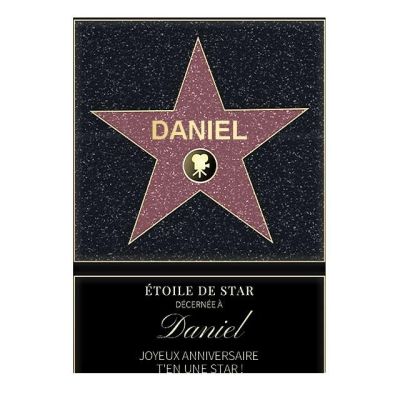 Affiche etoile de star personnalisée pour un Daniel