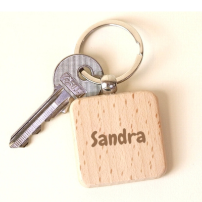 Porte-clés en bois personnalisé - Prénom