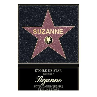 Affiche etoile de star personnalisée pour une Suzanne
