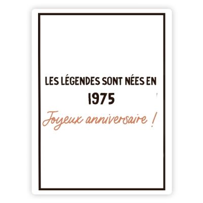 Bouteille de champagne message générique année 1975