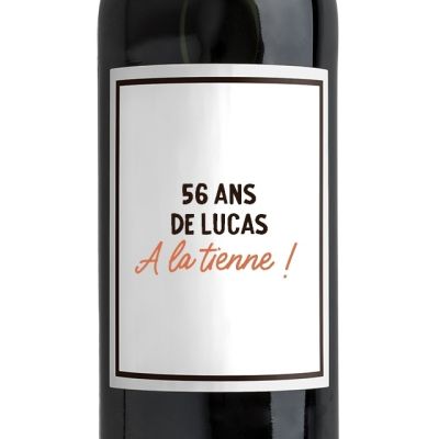 Bouteille de vin personnalisable homme 56 ans