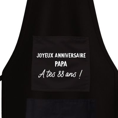 Tablier noir message papa 88 ans
