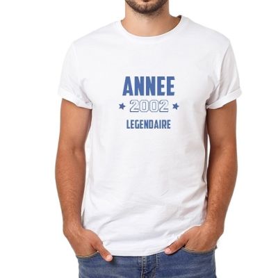 T-shirt blanc homme année vintage année 2002