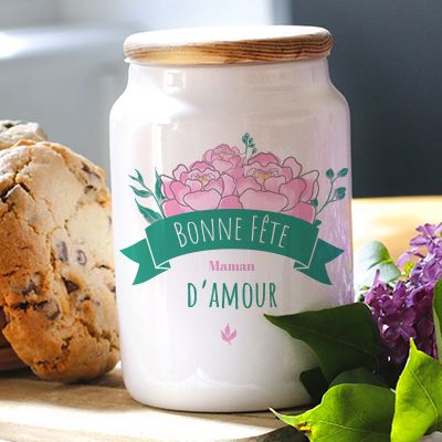 Pot à biscuits personnalisé - Maman Fleurie