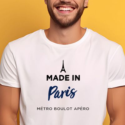 Tee shirt personnalisé homme - Made In Paris