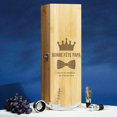 Coffret sommelier personnalisé - 4 accessoires - Papa Royal