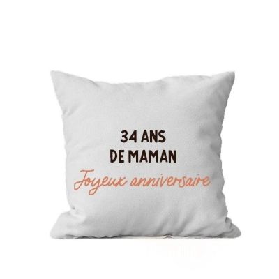 Coussin message maman 34 ans