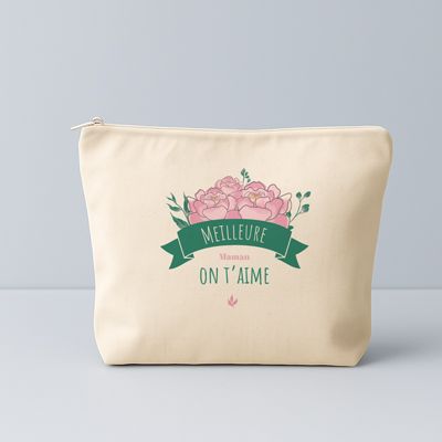 Trousse en coton personnalisée - Maman Fleurie