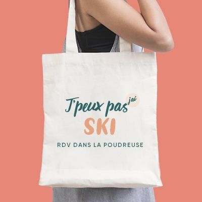 Tote bag personnalisable - J'peux pas j'ai ski