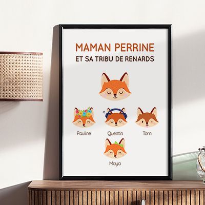 Affiche personnalisée - Maman Renard et sa meute
