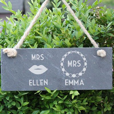 Plaque de porte personnalisée - Mrs & Mrs
