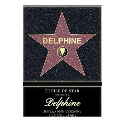 Affiche etoile de star personnalisée pour une Delphine