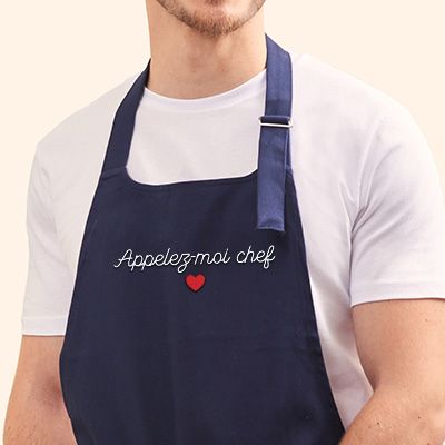 Tablier personnalisé brodé - Bleu