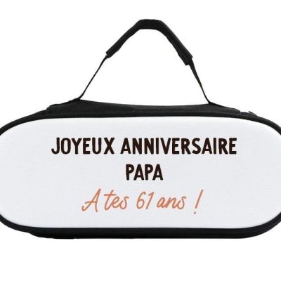 Sacoche de pétanque message papa 61 ans