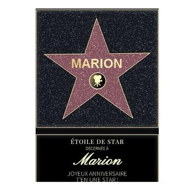 Affiche etoile de star personnalisée pour une Marion