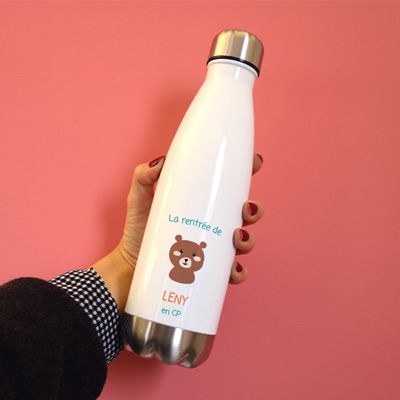 Gourde isotherme en inox personnalisable - Collection Animaux