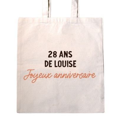 Tote bag avec message femme 28 ans