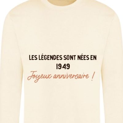 sweat message générique homme né en 1949