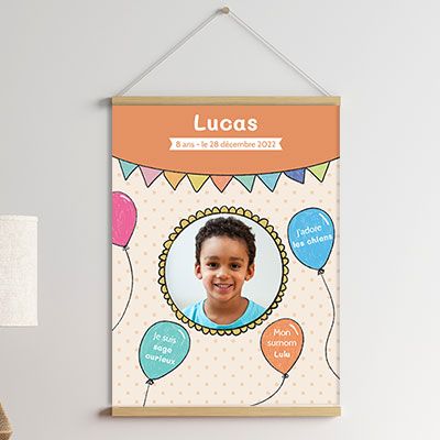Affiche personnalisée anniversaire - Ballons